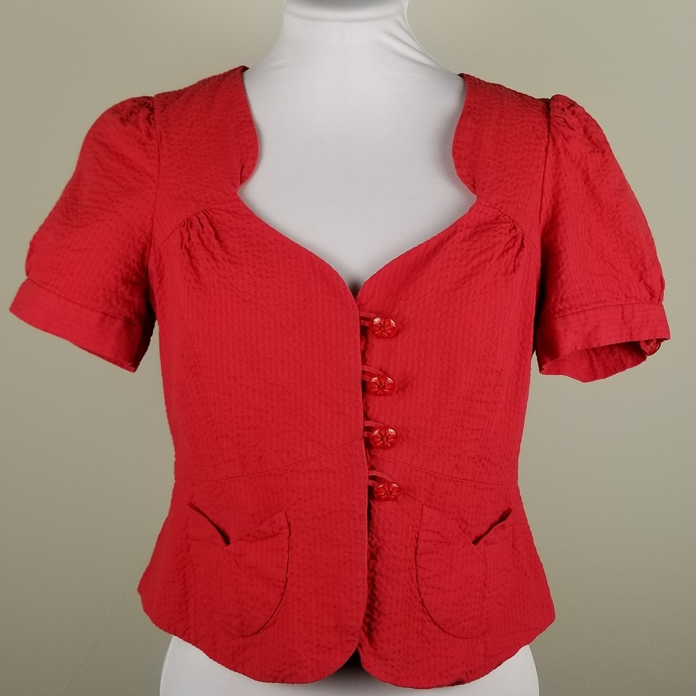 Mermaid | Anthro Seersucker Sweetheart Jacket-8